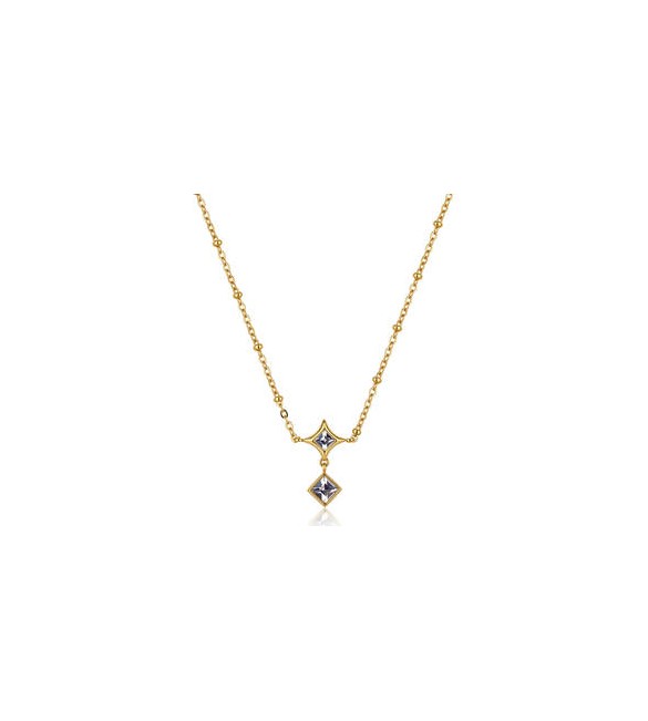 Collana Gioielli Sagapò Luce in acciaio dorato con cristalli bianchi sce47
