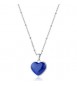 Collana Gioielli Sagapò Madame in acciaio con cuore e smalto blu SDM03