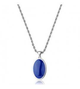 Collana Gioielli Sagapò Madame in acciaio con ovale e smalto blu SDM01