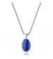 Collana Gioielli Sagapò Madame in acciaio con ovale e smalto blu SDM01