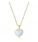 Collana Gioielli Sagapò Madame in acciaio dorato con cuore e smalto bianco SDM04