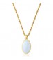 Collana Gioielli Sagapò Madame in acciaio dorato con ovale e smalto bianco perla SDM02