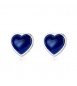 Orecchini a lobo Gioielli Sagapò Madame in acciaio cuore smalto blu sdm23