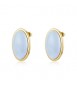 Orecchini a lobo Gioielli Sagapò Madame in acciaio dorato ovali smalto bianco sdm22