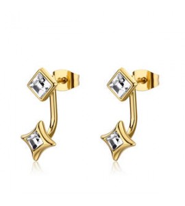 Orecchini Gioielli Sagapò Luce in acciaio dorato con cristalli sce60