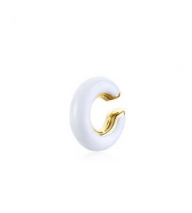 Orecchino Earcuff Gioielli Sagapò Madame in acciaio smalto bianco sdm26