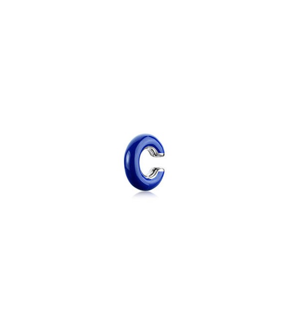 Orecchino Earcuff Gioielli Sagapò Madame in acciaio smalto blu sdm25
