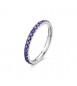 Anello girodito Gioielli Sagapò Dazzly in acciaio con cristalli ametista misura 18 SDZ158E