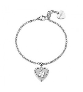 Bracciale Gioielli Sagapò Duh Duh in acciaio con Cuore e quadrifoglio suh17