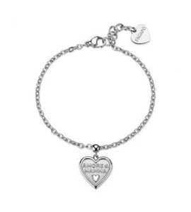 Bracciale Gioielli Sagapò Duh Duh in acciaio con Cuore e scritta Amore di mamma suh16