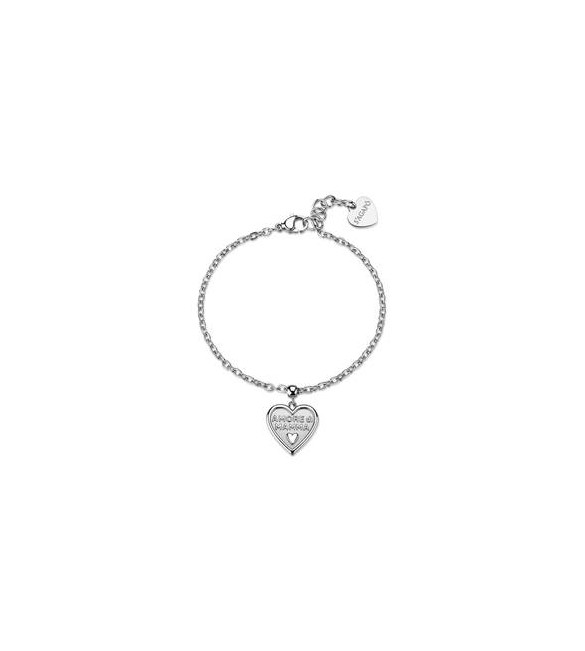 Bracciale Gioielli Sagapò Duh Duh in acciaio con Cuore e scritta Amore di mamma suh16