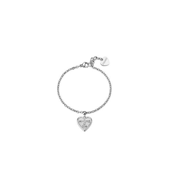Bracciale Gioielli Sagapò Duh Duh in acciaio con Cuore e scritta Amore di zia suh14