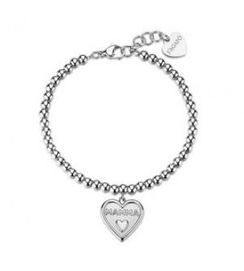 Bracciale Gioielli Sagapò Duh Duh in acciaio con Cuore e scritta mamma suh25