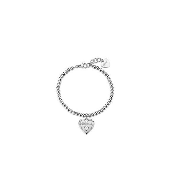 Bracciale Gioielli Sagapò Duh Duh in acciaio con Cuore e scritta mamma suh25