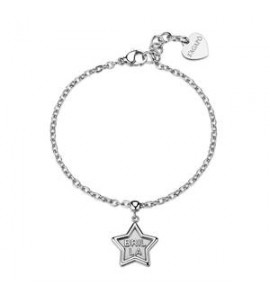 Bracciale Gioielli Sagapò Duh Duh in acciaio con Stella e scritta brilla suh18