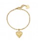 Bracciale Gioielli Sagapò Duh Duh in acciaio dorato con Cuore e quadrifoglio suh19