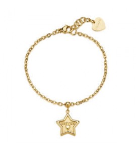 Bracciale Gioielli Sagapò Duh Duh in acciaio dorato con Stella e scritta besties suh20
