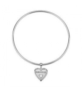Bracciale rigido Gioielli Sagapò Duh Duh in acciaio con Cuore e scritta mamma suh21