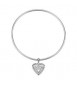Bracciale rigido Gioielli Sagapò Duh Duh in acciaio con Cuore e scritta unica suh22