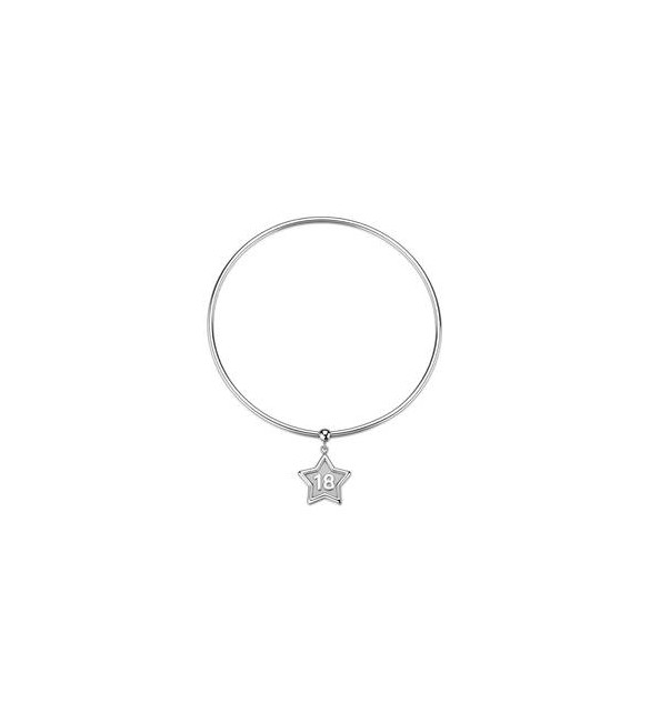 Bracciale rigido Gioielli Sagapò Duh Duh in acciaio con Stella e scritta 18 suh23