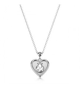 Collana Gioielli Sagapò Duh Duh in acciaio con Cuore e coccinella suh06
