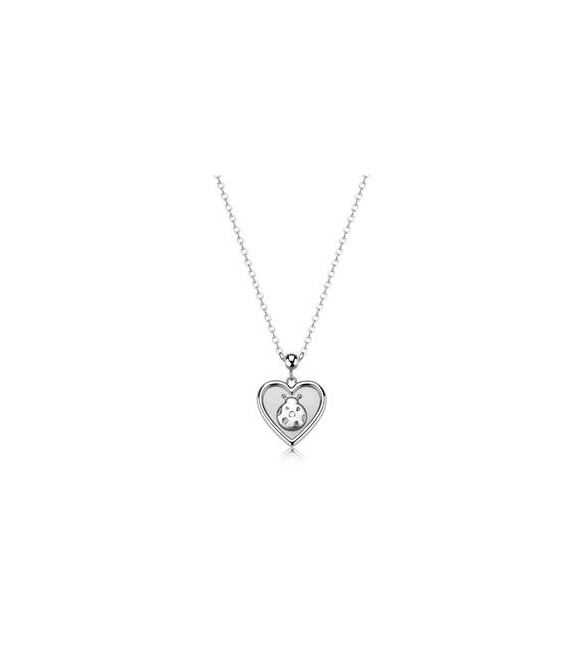 Collana Gioielli Sagapò Duh Duh in acciaio con Cuore e coccinella suh06