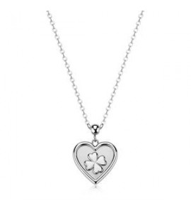 Collana Gioielli Sagapò Duh Duh in acciaio con Cuore e quadrifoglio suh01