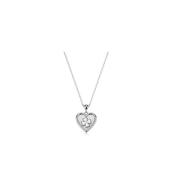 Collana Gioielli Sagapò Duh Duh in acciaio con Cuore e quadrifoglio suh01