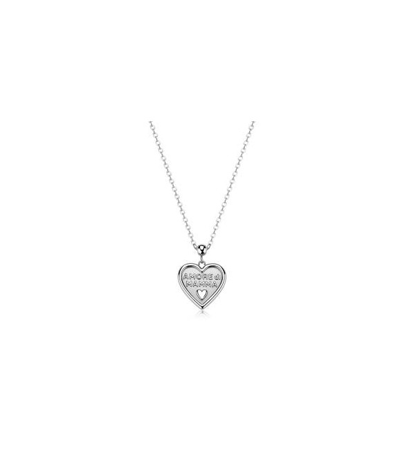 Collana Gioielli Sagapò Duh Duh in acciaio con Cuore e scritta mamma suh04