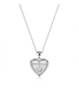 Collana Gioielli Sagapò Duh Duh in acciaio con Cuore e scritta Sorella suh02