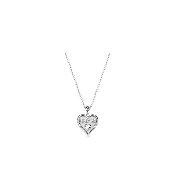 Collana Gioielli Sagapò Duh Duh in acciaio con Cuore e scritta unica suh05