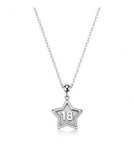 Collana Gioielli Sagapò Duh Duh in acciaio con Stella e scritta 18 suh03