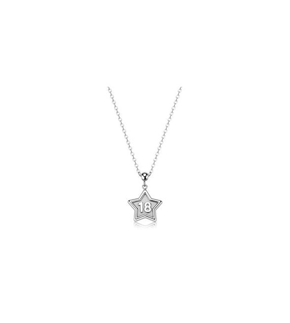 Collana Gioielli Sagapò Duh Duh in acciaio con Stella e scritta 18 suh03