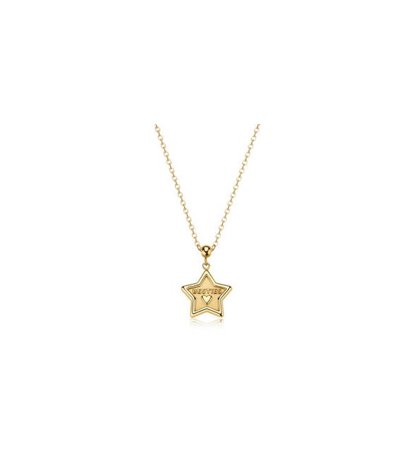 Collana Gioielli Sagapò Duh Duh in acciaio dorato con Stella e scritta besties suh08