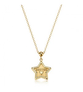 Collana Gioielli Sagapò Duh Duh in acciaio dorato con Stella e scritta besties suh08