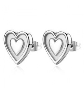 Orecchini gioielli Sagapò Duh Duh in acciaio con cuore suh30