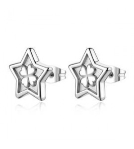 Orecchini gioielli Sagapò Duh Duh in acciaio con quadrifoglio suh31