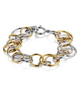 Bracciale Gioielli Brosway Aura in acciaio bicolore con cerchi intersecati bau12