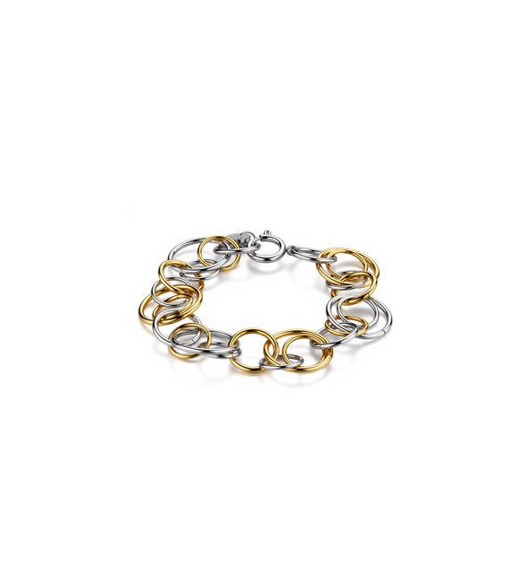 Bracciale Gioielli Brosway Aura in acciaio bicolore con cerchi intersecati bau12