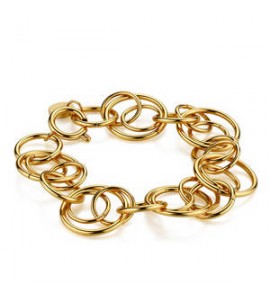 Bracciale Gioielli Brosway Aura in acciaio dorato con cerchi intersecati bau13