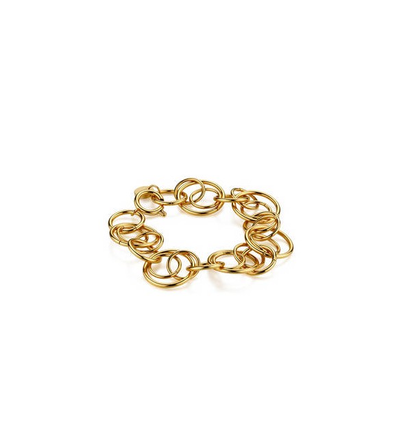 Bracciale Gioielli Brosway Aura in acciaio dorato con cerchi intersecati bau13