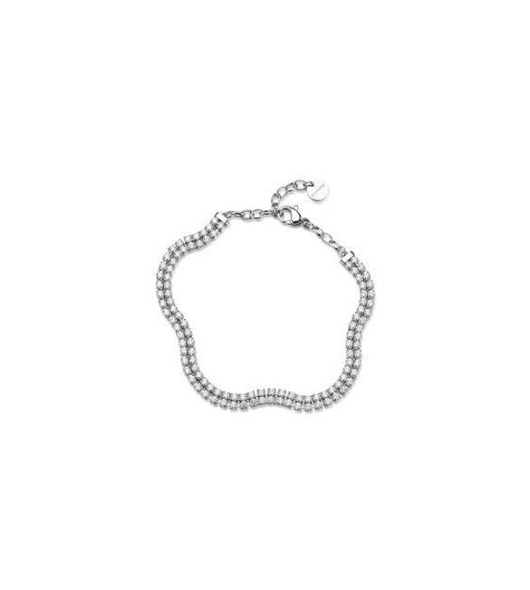 Bracciale Gioielli Brosway Desideri in acciaio doppio filo con zirconi bianchi bei111