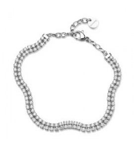Bracciale Gioielli Brosway Desideri in acciaio doppio filo con zirconi bianchi bei111