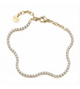 Bracciale Gioielli Brosway Desideri in acciaio dorato con zirconi bianchi bei110