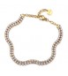 Bracciale Gioielli Brosway Desideri in acciaio dorato doppio filo con zirconi bianchi bei112
