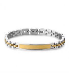 Bracciale Gioielli Brosway Riptide in acciaio maglia con piastra dorata BTD061