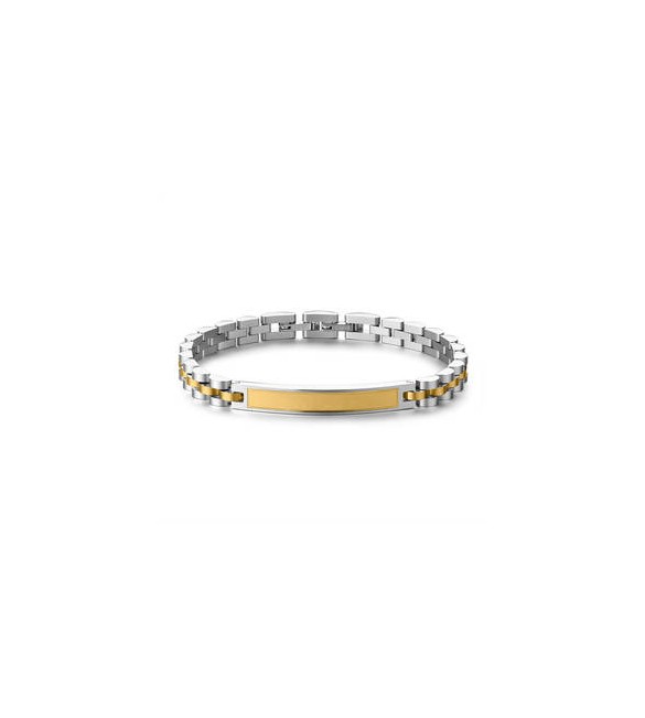 Bracciale Gioielli Brosway Riptide in acciaio maglia con piastra dorata BTD061