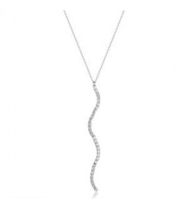Collana Donna Gioielli Brosway Desideri in acciaio con pendente a S e ziconi bianchi bein027