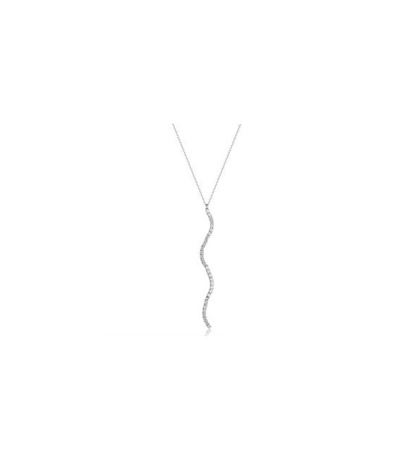 Collana Donna Gioielli Brosway Desideri in acciaio con pendente a S e ziconi bianchi bein027