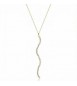 Collana Donna Gioielli Brosway Desideri in acciaio dorato con pendente a S e ziconi bianchi bein028